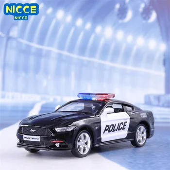 Nicce 1:36 Ford Mustang Politsei Auto Simulatsiooni Sulamist Auto Mudel Poiss Metall Auto Mudel Teenetemärgi A195