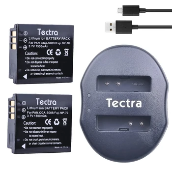 Tectra 2tk CGA-S005 CGA-S005E 1500mAh Bateria+USB Dual Charger PANASONIC DMW-BCC12 DMC-FX8 FX9 FX10 FX12 FX50 FX150 LX1 LX2