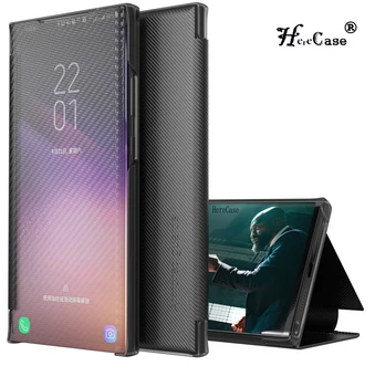 Slim Smart süsinikkiust Flip Phone Case for Samsung Galaxy S21 Ultra S10 S9 S20 FE Lisa 20 Ultra A12 A51 A21S A50 A52 A32 Kate